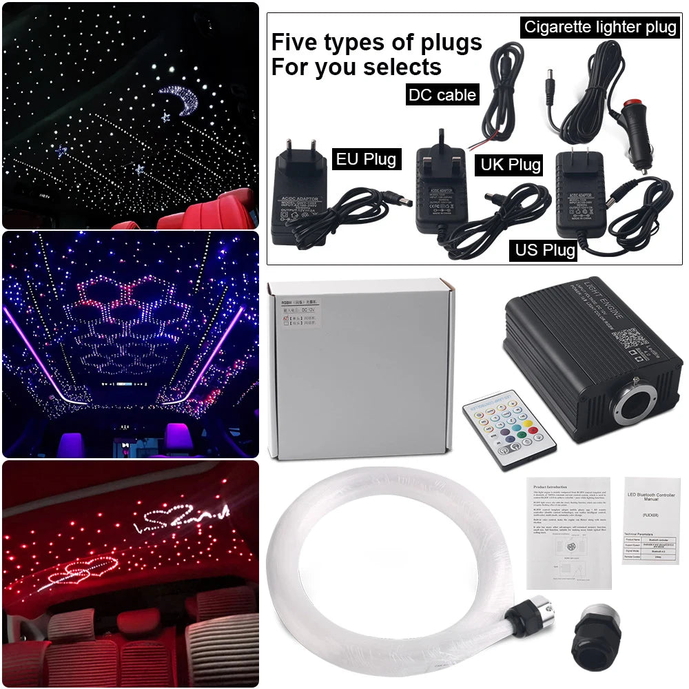 16W Starry Sky Twinkle Star Ceiling Fiber Optic Shooting