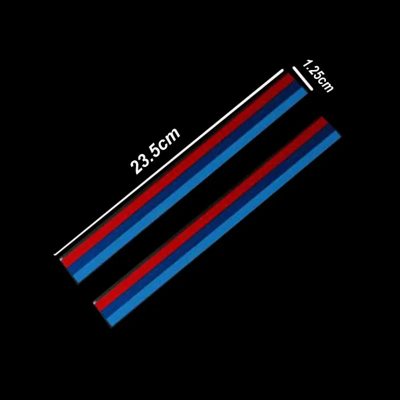 2PCS Tricolor Stripe Waterproof Sticker Vinyl Decal Side Mirror
