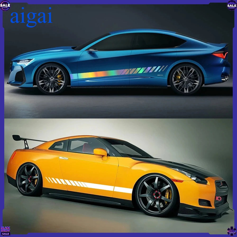 For BMW E39 E46 E91 Mercedes 2PCS Side Door Sticker Body Trim