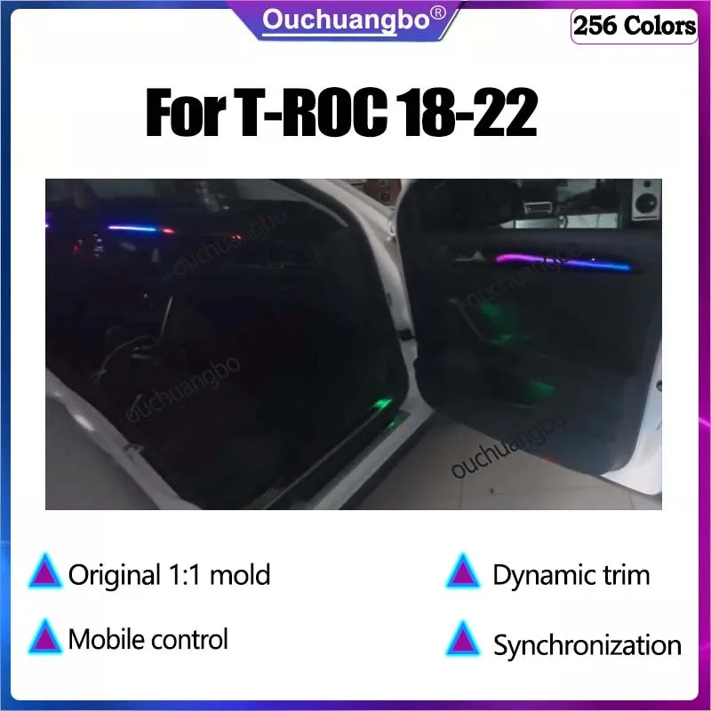 For T-ROC 2018-2022 Ambient Light Atmosphere Ouchuangbo