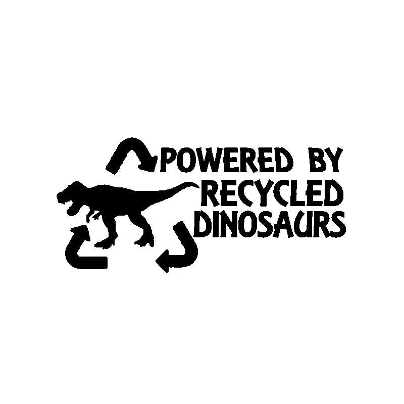 Fashion Powered By Recycled Dinosaurs Decal Black Silver Sticker