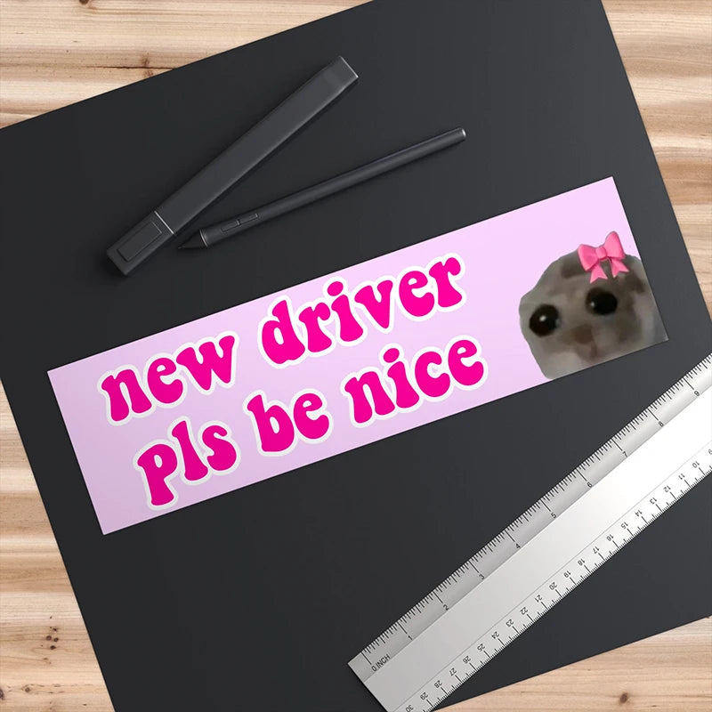 Sad Cat Bestie Driver Please Be Nice Sticker Funny