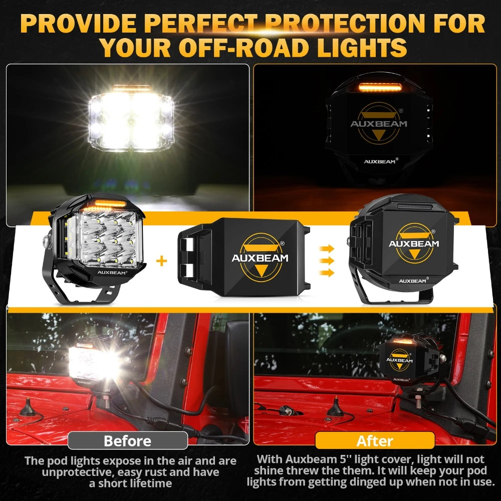 Auxbeam v-max Series Inch Drl Driving Work Black Amber