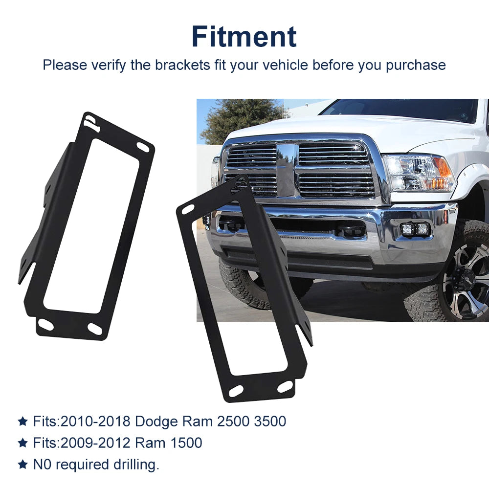 For 2010-2019 Dodge Ram 2500 3500 Upgrade Hidden Bumper Pods Fog