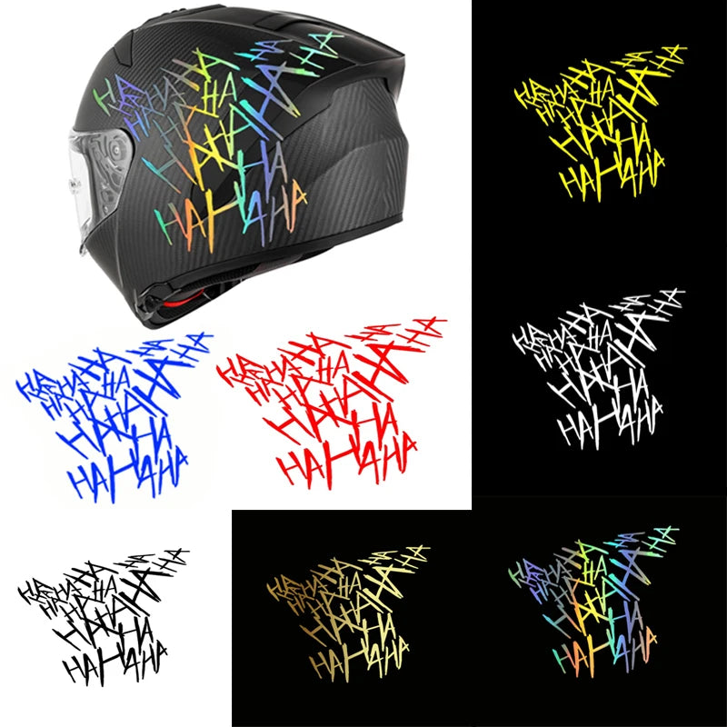 Hahahaha Motorcycle Helmet Sticker Personalize Reflective Vinyl