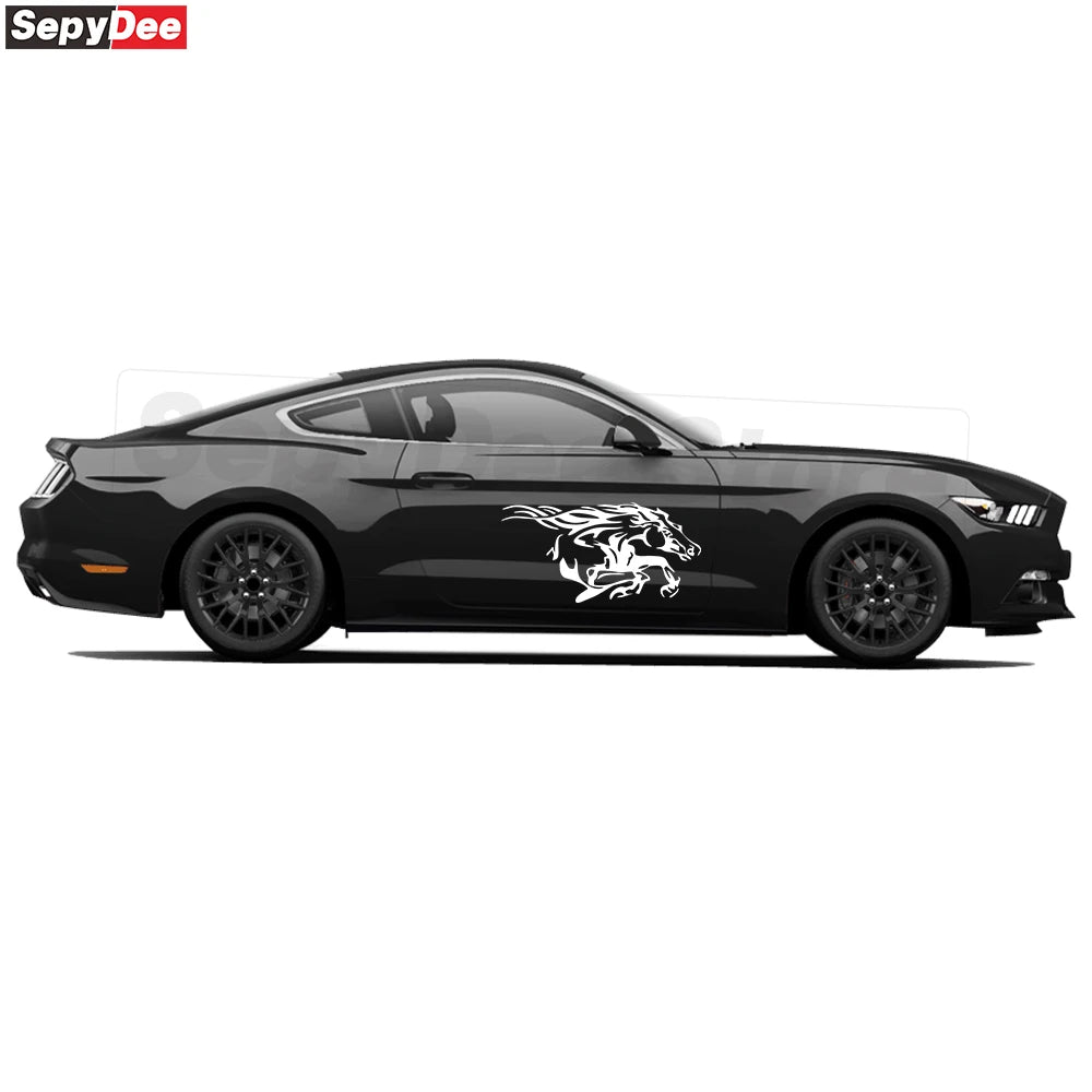 For Mustang Challenger Porsche Ford Pickup Running Horse Side