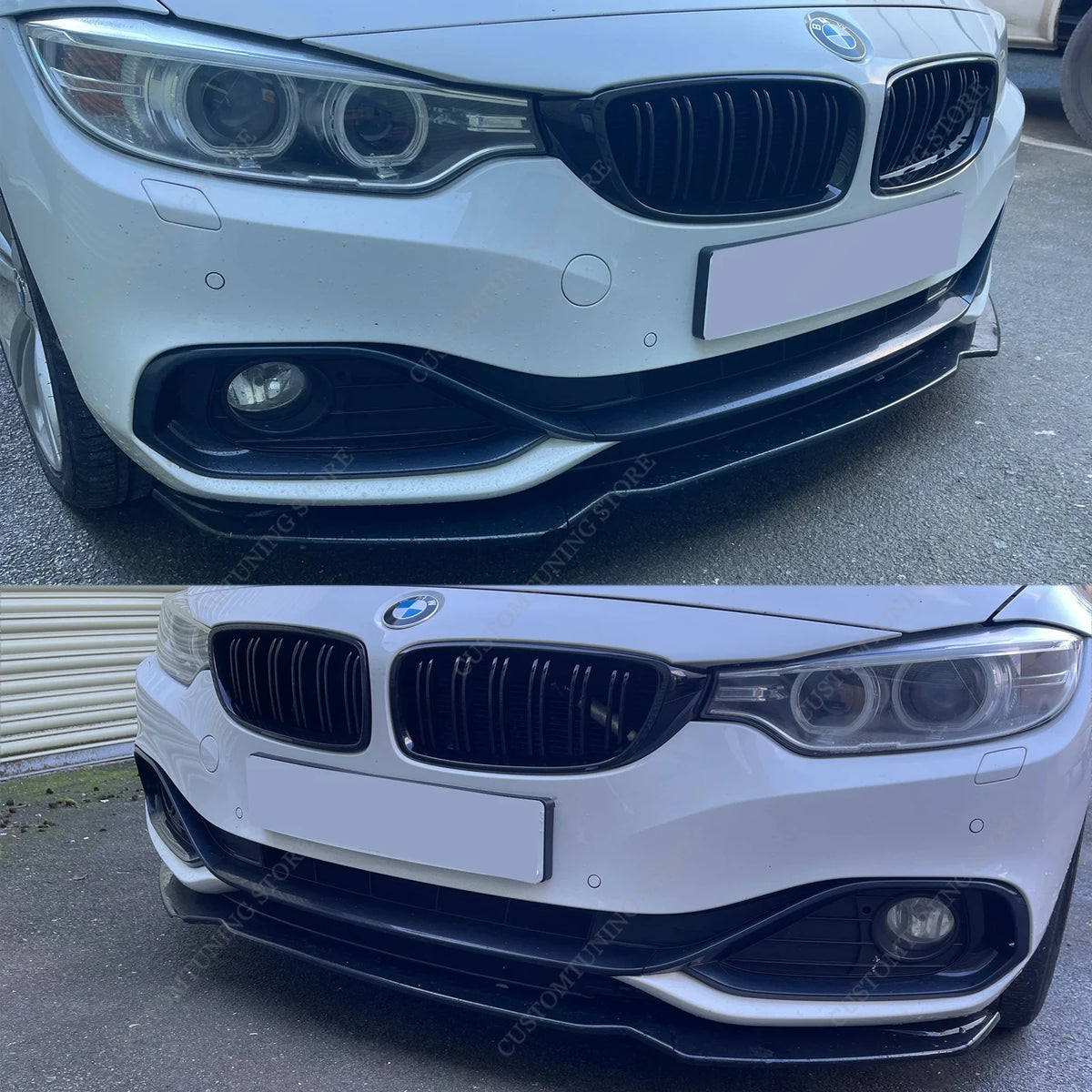 For BMW F32 F33 F36 Non-M Gloss Black Front Bumper Splitter Lip