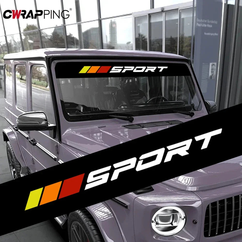 Sport Stickers Vinyl Wrap Film Front Windshield Sunscreen Decals