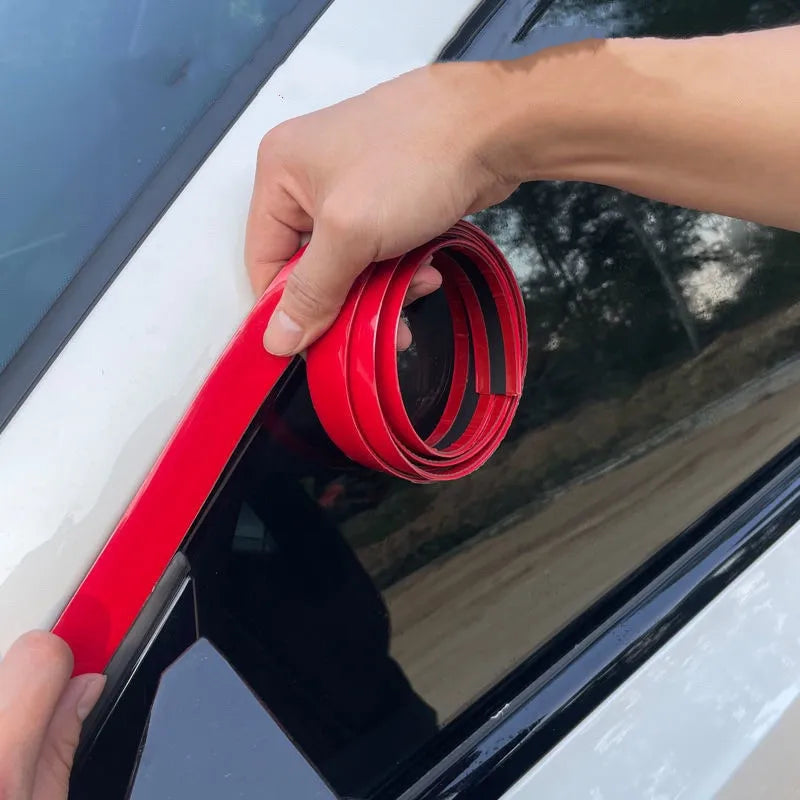 Bright Red Exterior Chrome Body Strip Bumper Door Protective