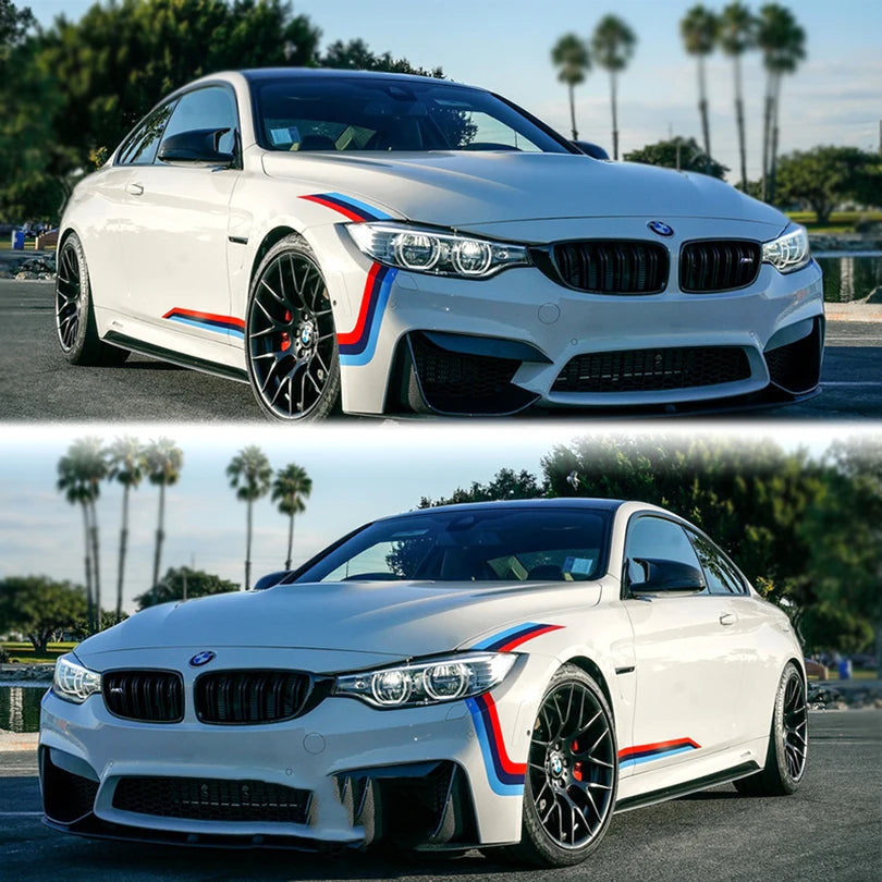 For BMW E36 E46 E60 E90 Pair Waist Line Stripe Headlight Sticker