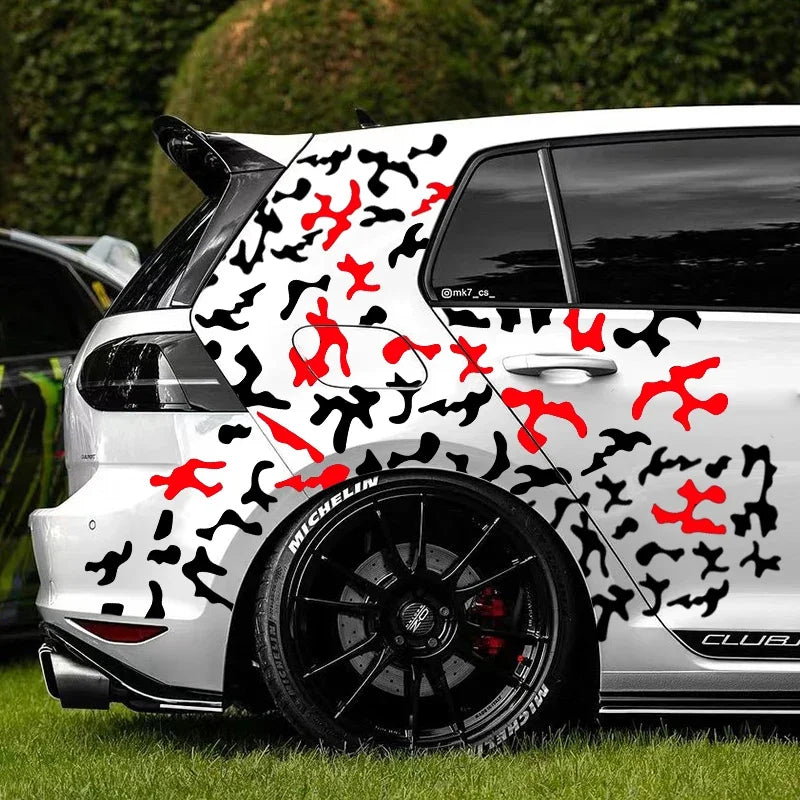 Camouflage Stickers Racing Camo Decals Refit Both Sides Body