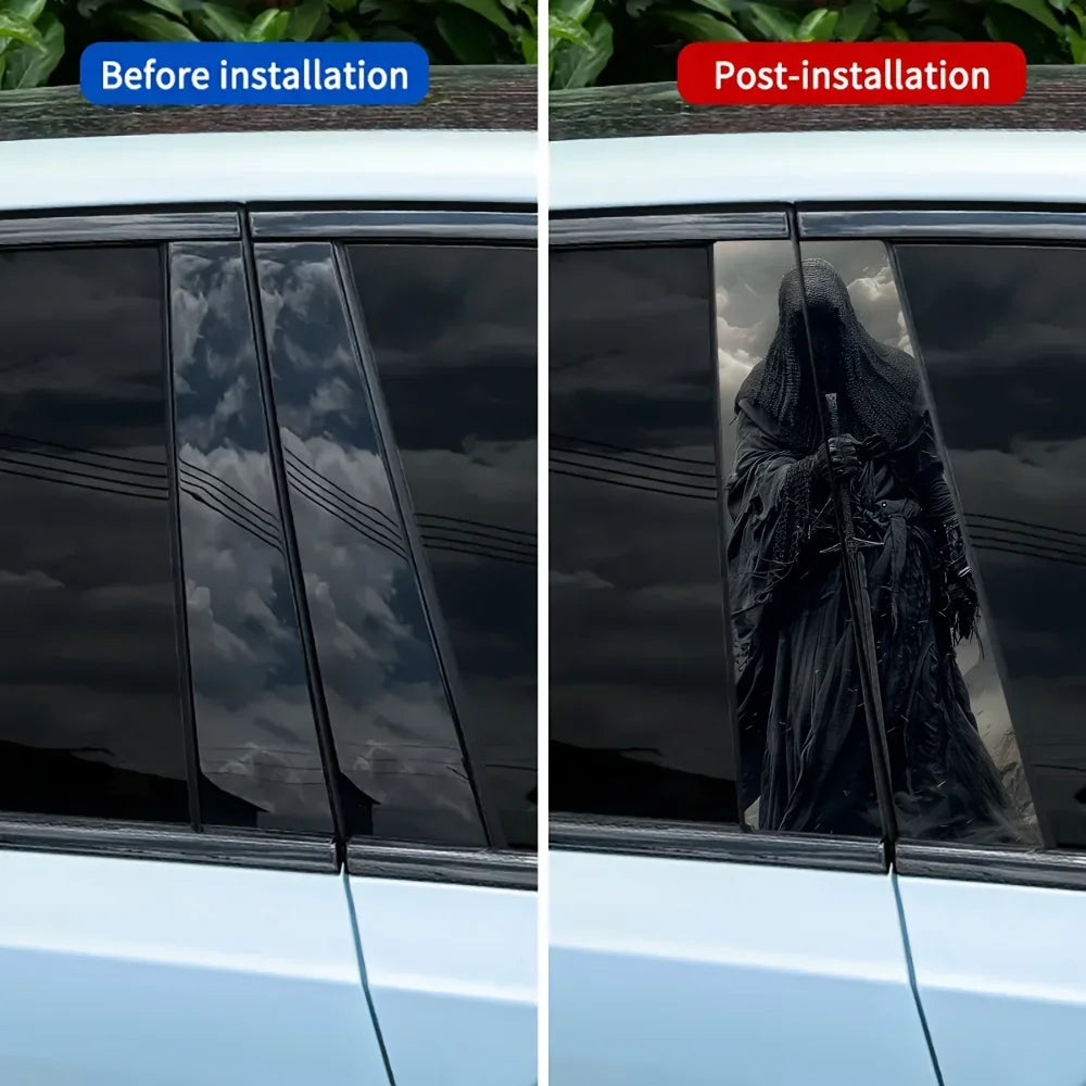 For B-Pillars 2piece Swordsman Pattern Vinyl b-pillar Sticker