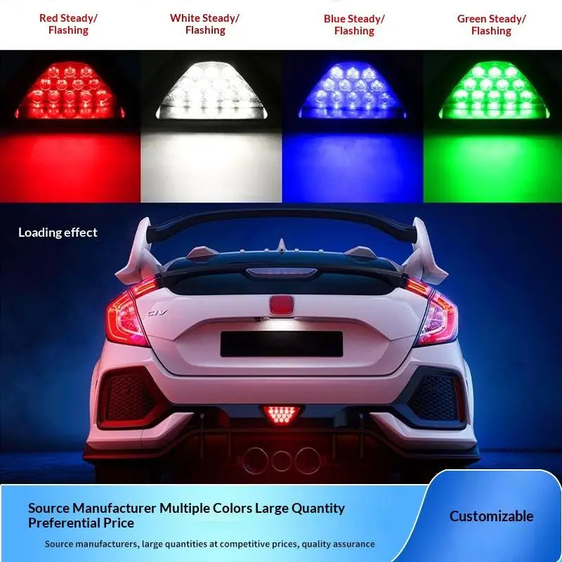 Brake Signal Triangle Sporty 12LED Rear Fog Tail Third