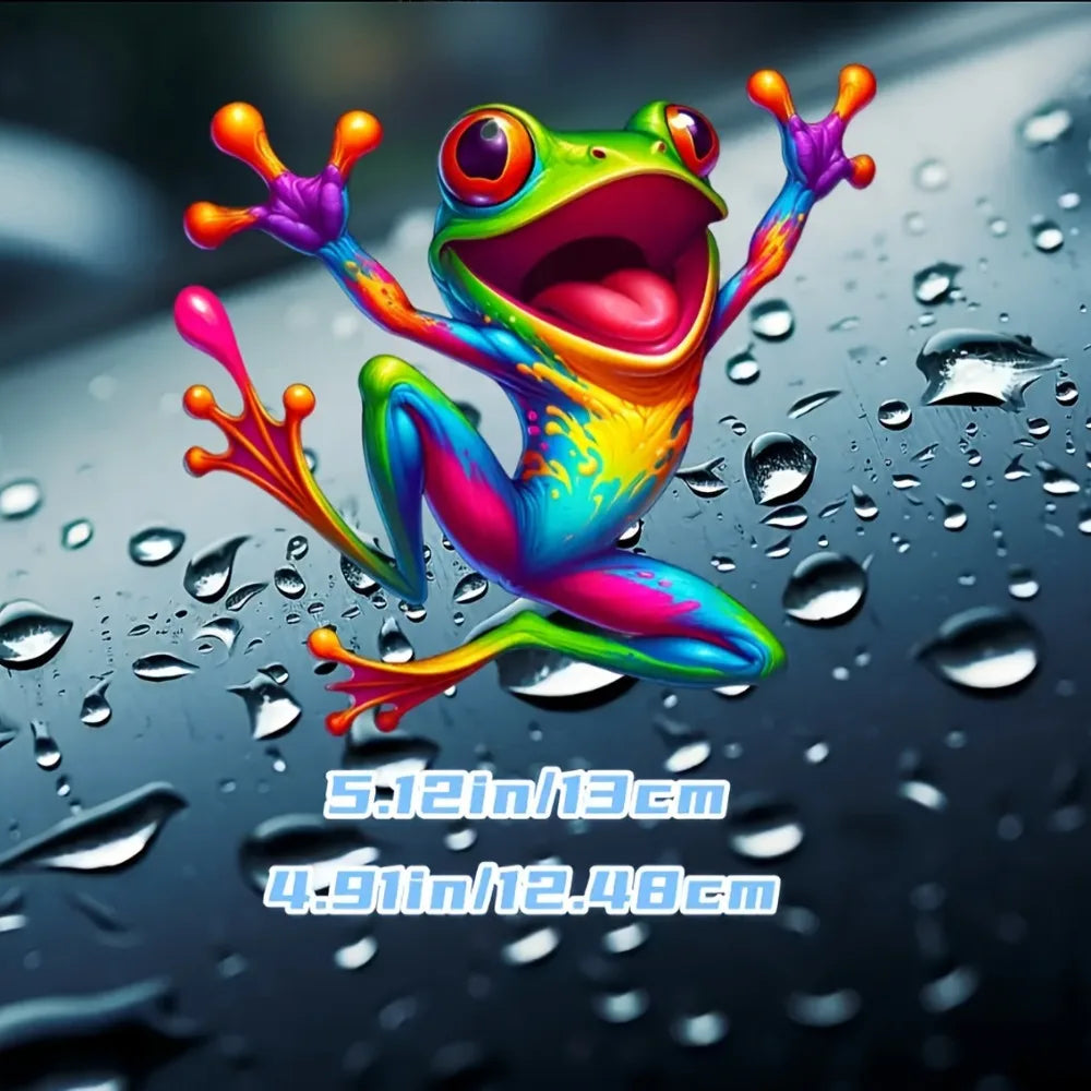 Colorful Cartoon Frog Vinyl Sticker scratch-resistant Durable