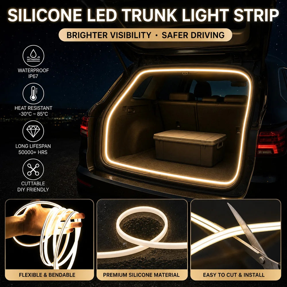 For Trunk Lighting Flexible Rear Trunk Ambient Strip Tailgate