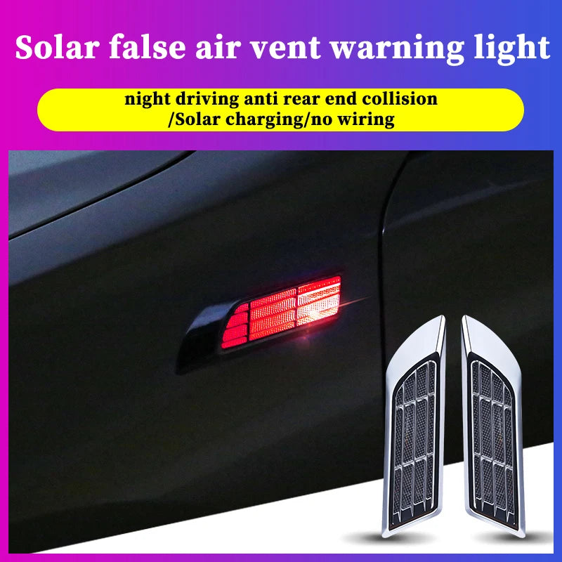 For Decoration Solar Powered Flashing Lights Fake Air Vents Cars