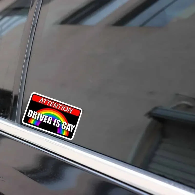 11.4x6.7cm Driver Is Gay Hood Creative Decals Both Side