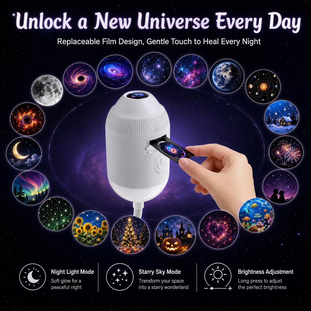 For Bedroom Auto Atmosphere Lamp USB Star Projector 24 In Touch