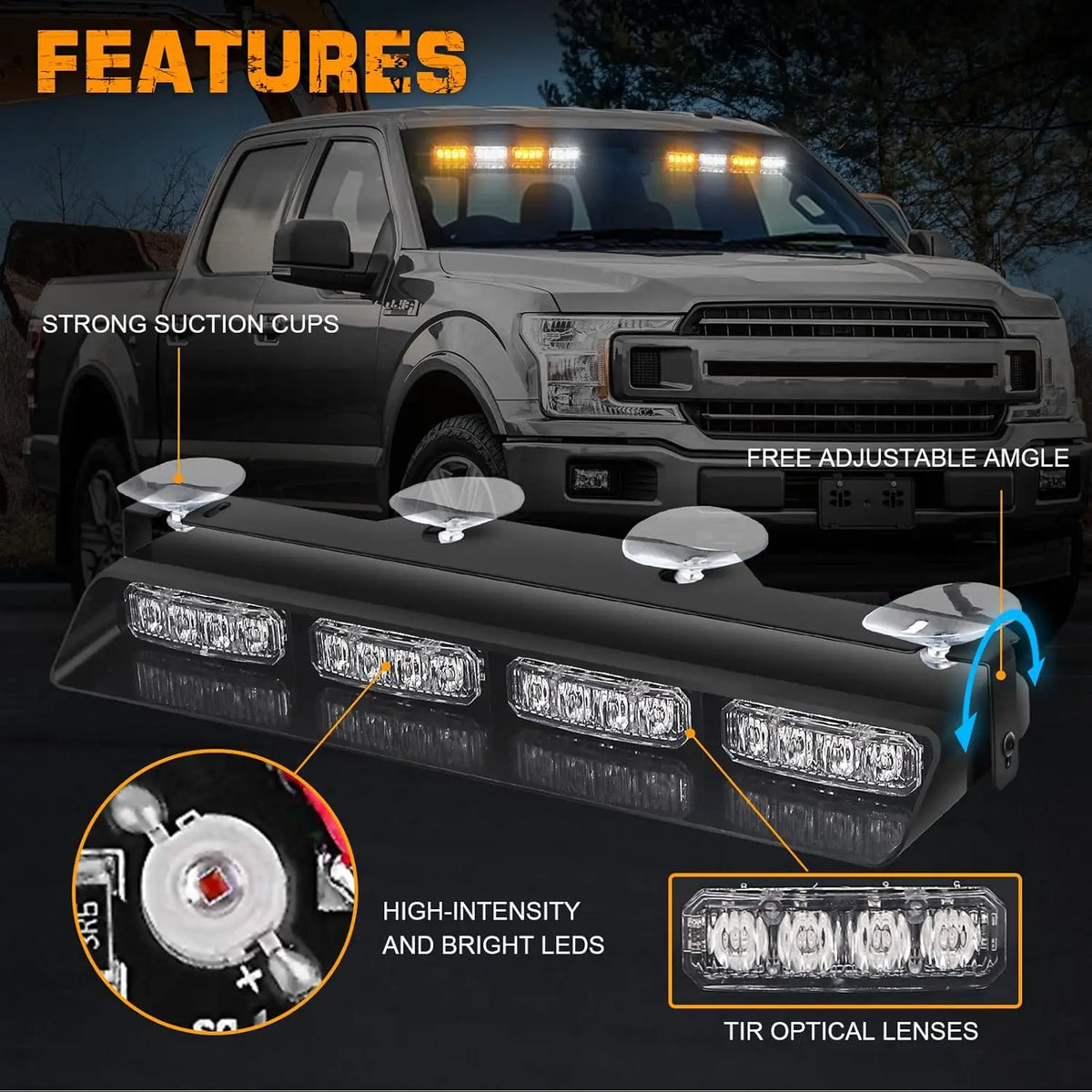 Strobe Emergency Flash Warning In Windshield Bar Traffic Advisor