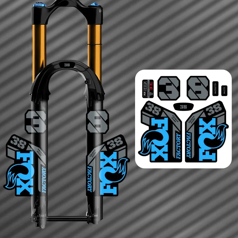 F38 Mountain Bike Fork Sticker Set 8PCS Front Vinyl