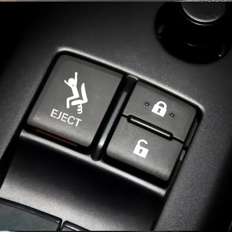 2PCS Passenger Button Sticker Funny Decal Empty Vinyl Interior