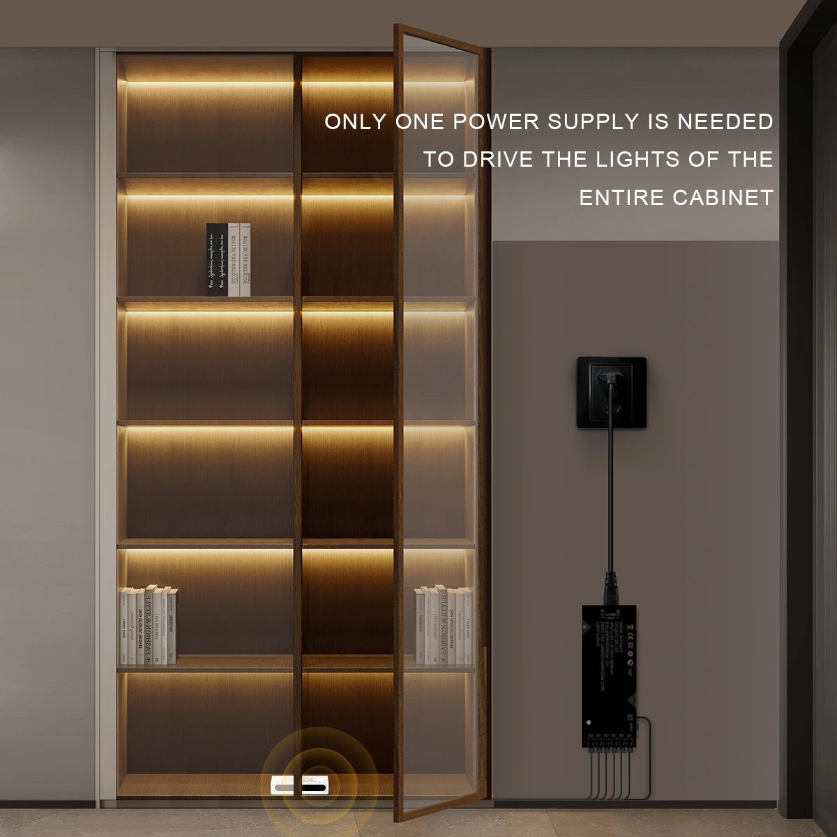 Door Motion Sensor Cob Smart Switch Strip Night Black