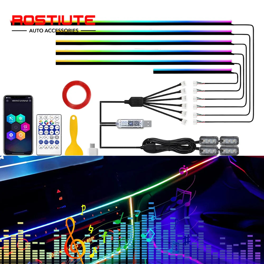 Dynamic Interior Strip RGB Environmental Lighting Music Sync