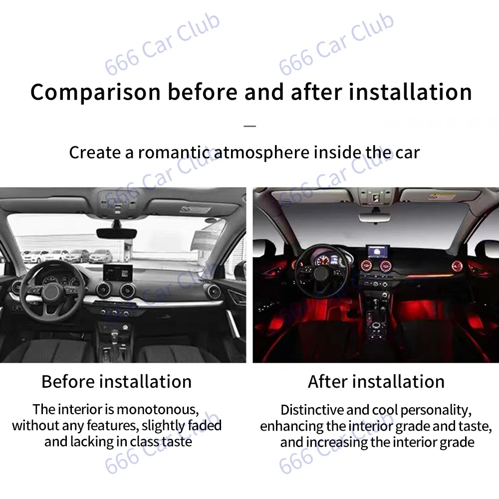 For Audi Q2 2017-2023 APP Control 256 Colours Vents Air