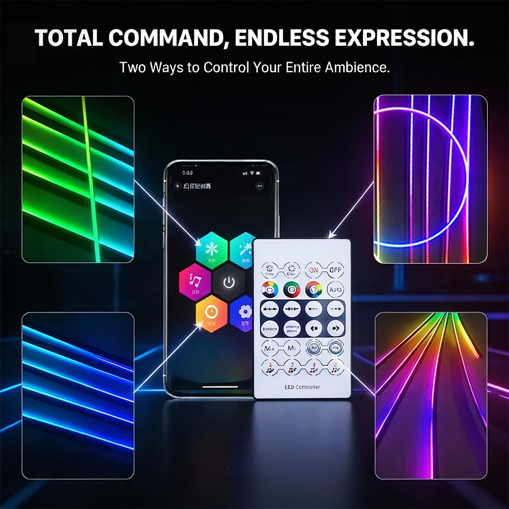 RGB Interior Ambient USB Neon Atmosphere Strip Dashboard Bar