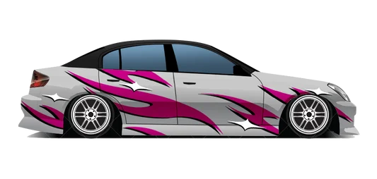 Flame Design Pattern Suitable Wrapping Sticker Side Graphic