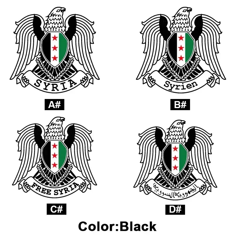 For Syria Syrien Free Syria Vinyl Decal Coat Arms Syria Sticker