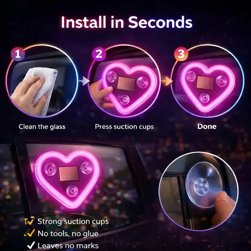 For Transparent Surfaces Such As Glass heart-shaped Ambient