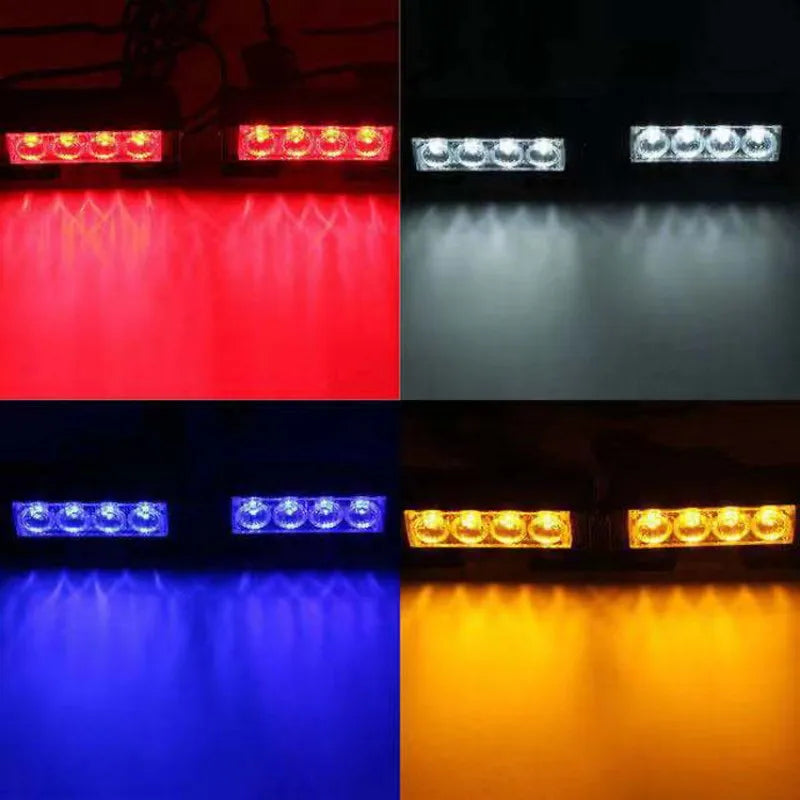 For Motorcycle Vehicle In 8LED Emergency Strobe Bar Warning
