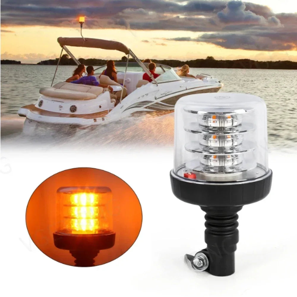 2PCS 12V 24V Amber Warning Emergency Strobe Safety Flashing