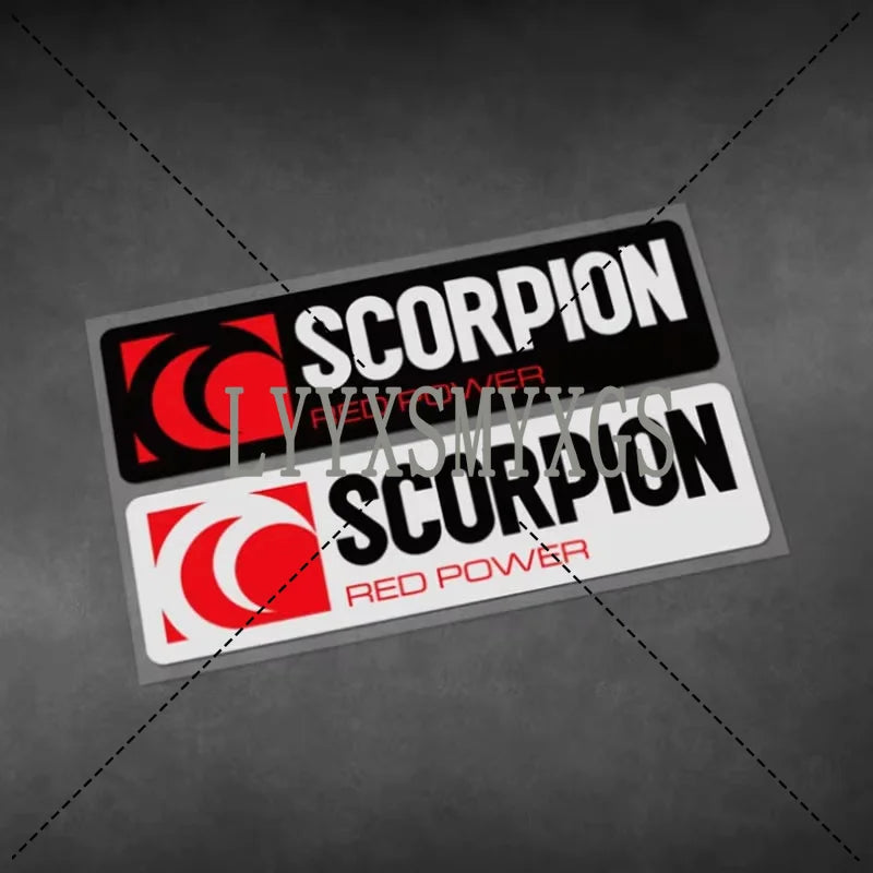 2PCS Personality self-adhesive Scorpion Red Power Sticker Rear