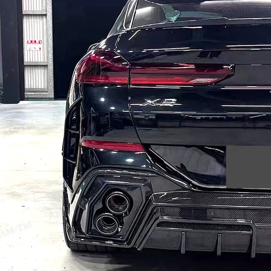 For BMW X6 G06 2023+ Carbon Fiber Rear Bumper Diffuser Splitters