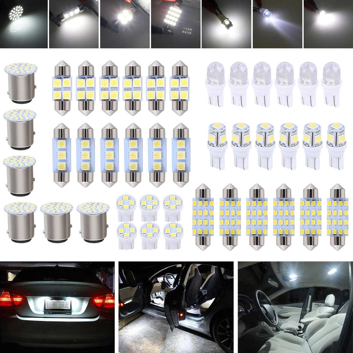 Interior Combo Map Dome Door Trunk License Plate Bulbs