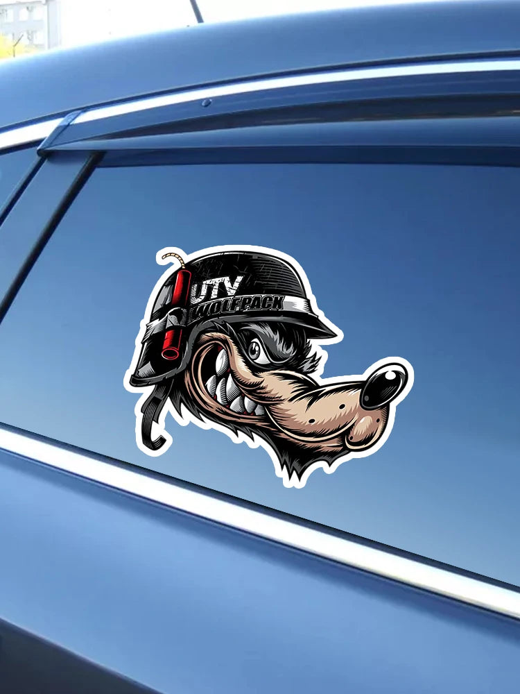 self-adhesive Decal Funny Wolf Sticker Waterproof Decors On