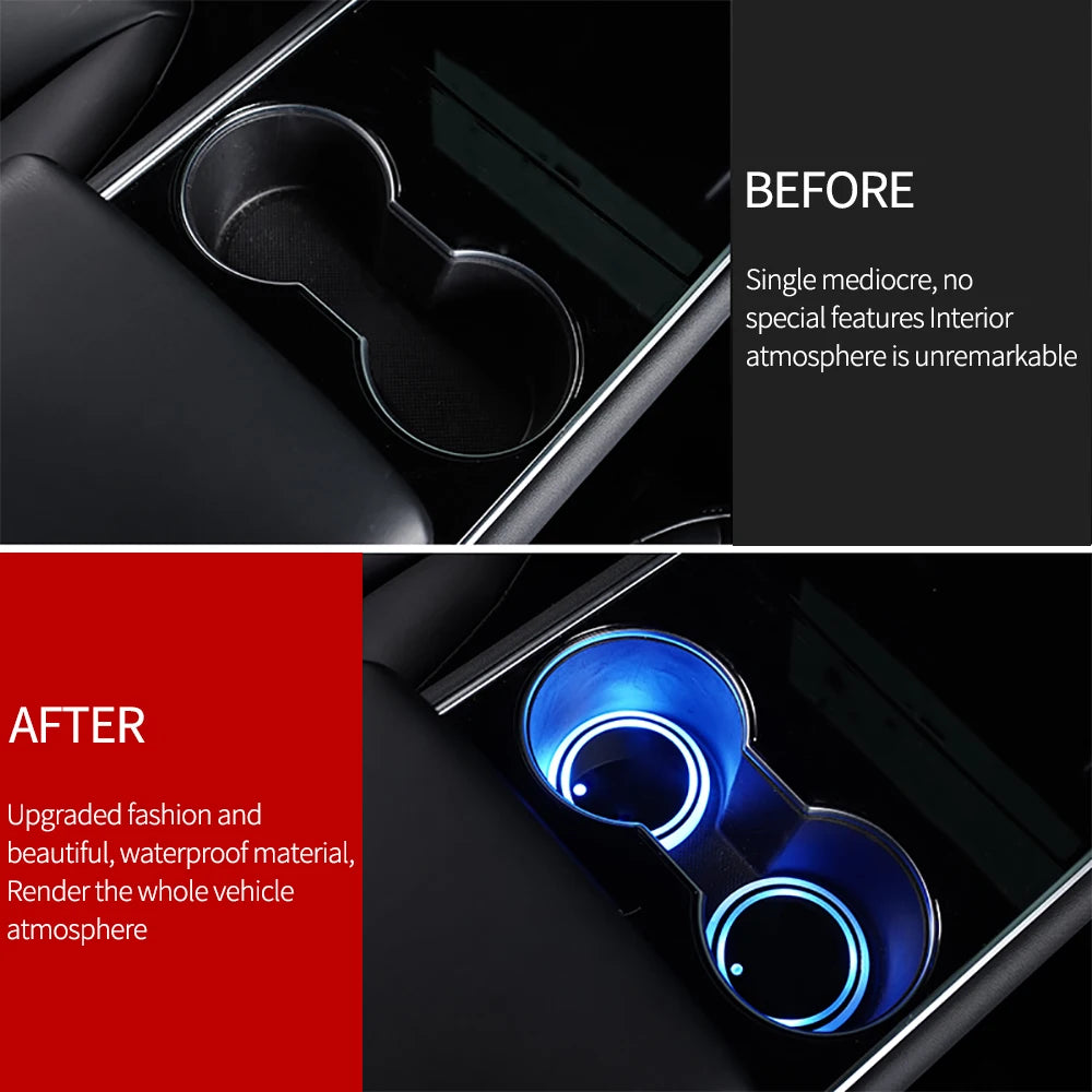 Color Changing Cup Holder Rear Windshield Ambient Lighting