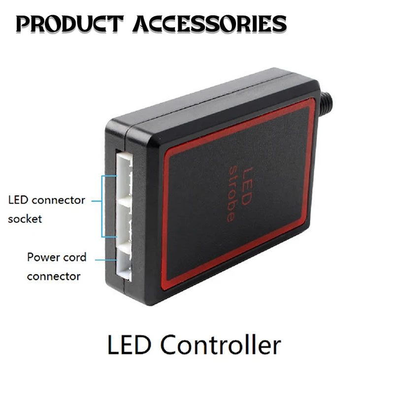 12V Warning Strobe Emergency Signal Brightness Amber Blue Red