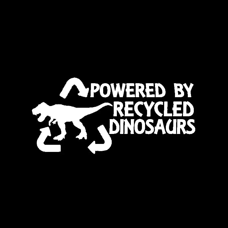 Fashion Powered By Recycled Dinosaurs Decal Black Silver Sticker