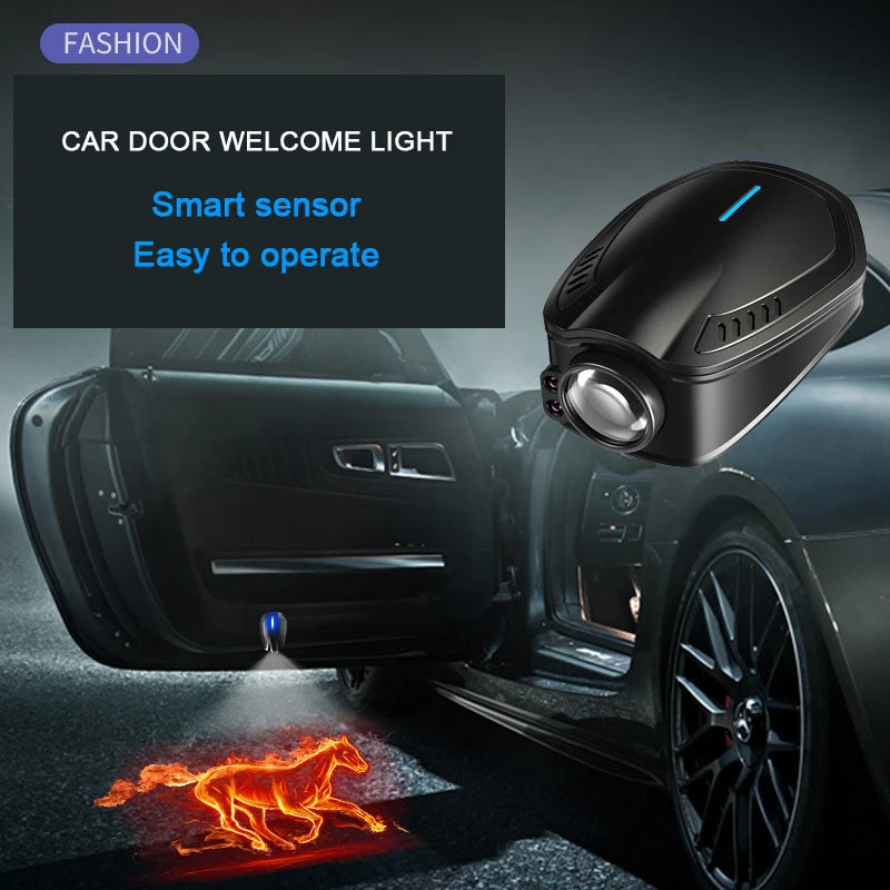 2PCS Rechargeable Door Welcome Logo Night Courtesy Emblem