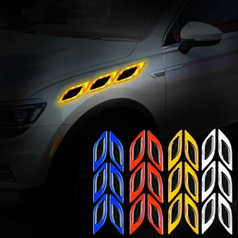 6PCS Set Reflective Stickers anti-scratch Safety Warning Sticker