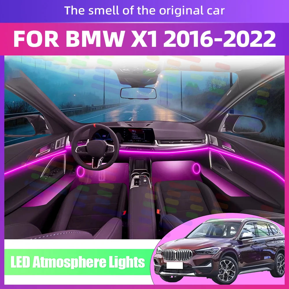 For BMW X1 F48 2016-2022 Interior Ambient Strip Acrylic 64color