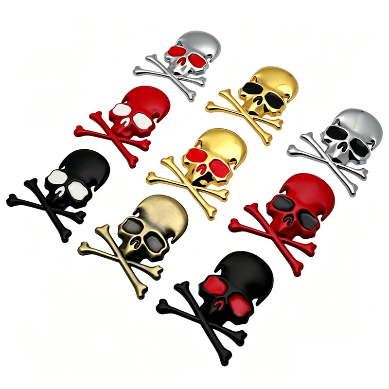For BMW Jeep Audi Benz 1PCS 3D Metal Funny Skull Emblem Body
