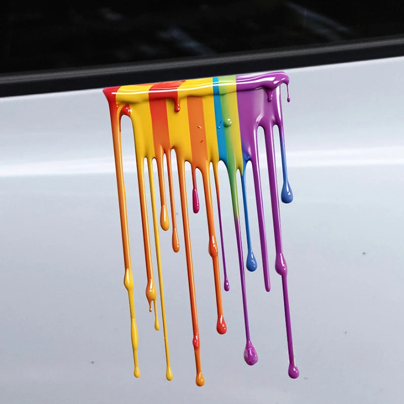 For Body Bumper Self-adhesive Vinyl Decals 1PC Fluid Rainbow