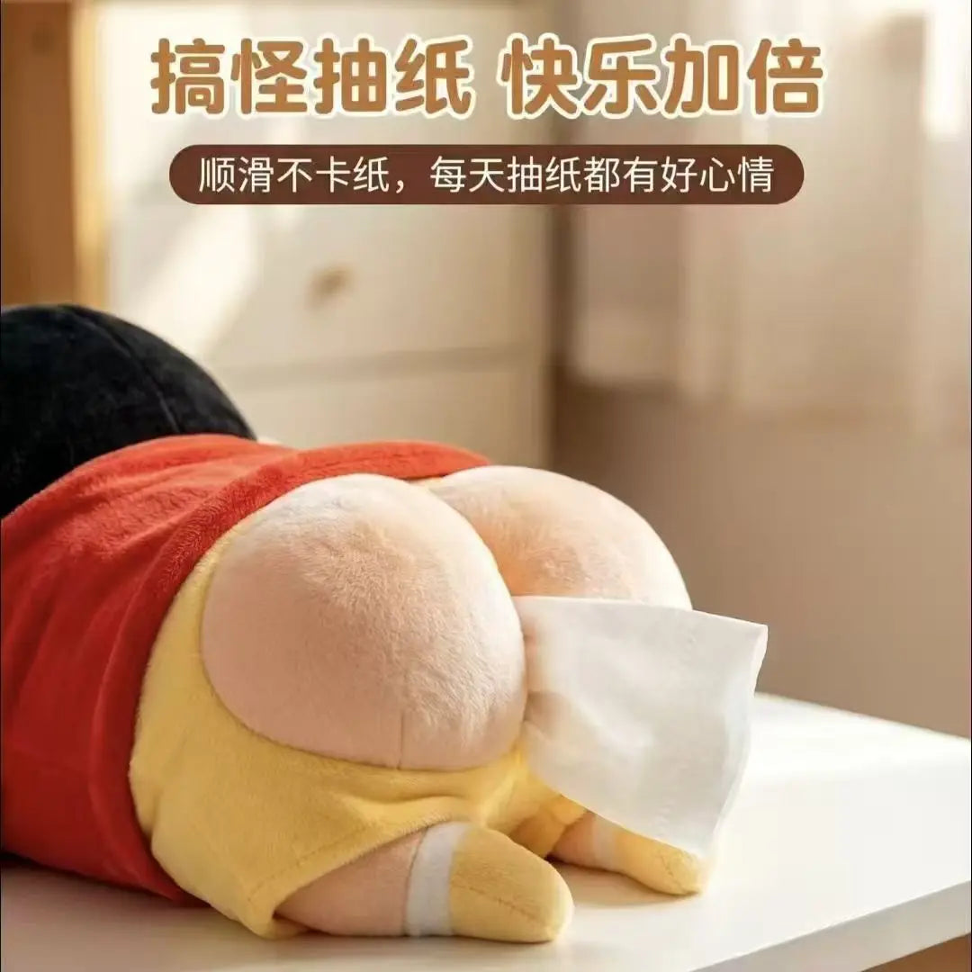 For Home Cute Lying Down Crayon Shin Chan Figurine Tissue Box