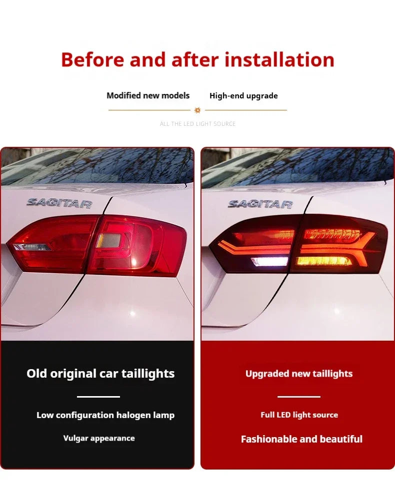 For VW Jetta MK6 Sagitar Taillights Ft 2012-2014 Tail Dynamic