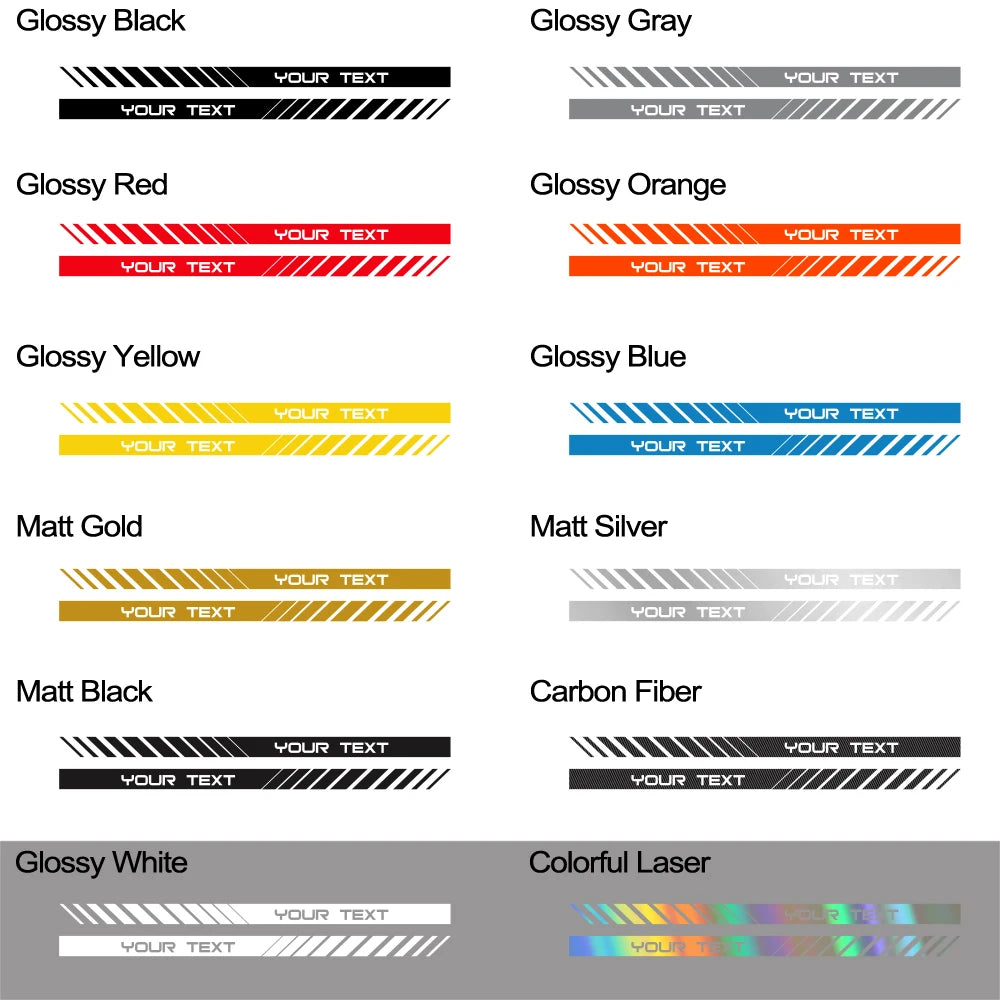 Sticker Graphics Stripes Custom Text Decor Decal Vinyl Customized
