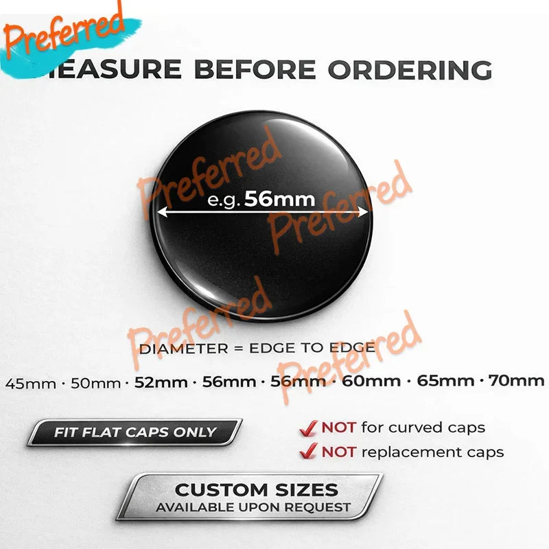 For Wheel Hubs 3D Silicone Sticker Custom Logo Name Decals